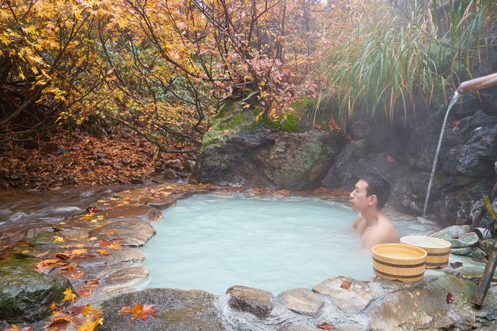 Man in onsen